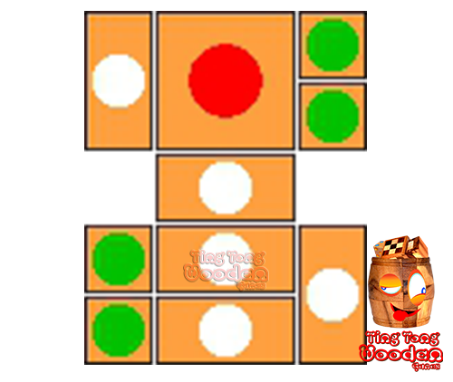 try to solve the khun pan wooden game with the template for 85 steps to solve the wooden puzzle