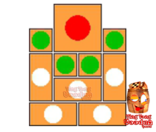 try to solve the khun pan wooden game with the template for 93 steps to solve the wooden puzzle