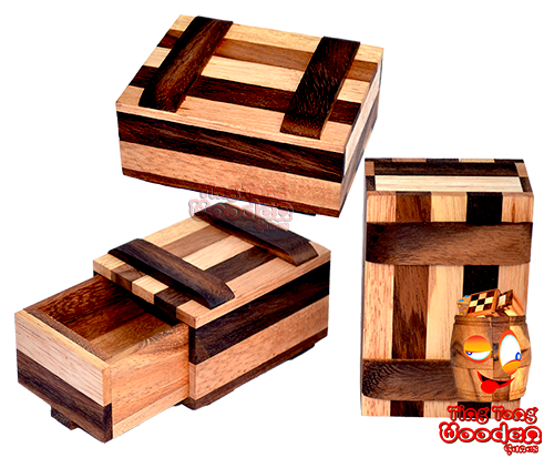 new secret wooden gift box in colour wooden version from chiang mai wooden factory ting tong