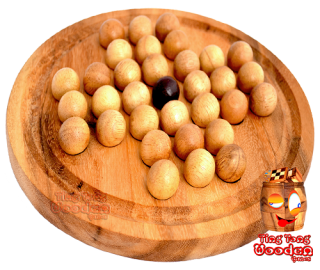 Solitaire rundes Holz Board mit Kugeln aus Holz Monkey Pod games Thailand