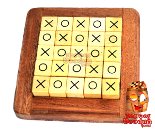 Quixo strategy game Cross Road or Tic Tac Toe made of wood for 2 persons Monkey Pod Thailand