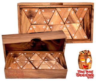 Triomino Number das Triomino mit Zahlen aus Holz Dreiecksdomino wooden game Thailand