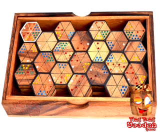 hexadomino hexamino hexagon domino drewniana gra dla całej rodziny drewniane gry Tajlandia