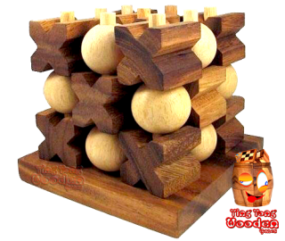 3D tic tac toe grand le jeu de stratégie xo en 3D comme un jeu de bois singe pod jeux en bois en Thaïlande