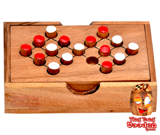 Switch 16 Holz mind game Mathe Rechenspiel Monkey Pod wooden games Thailand