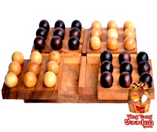 Pentago wood strategy game marble wood board Monkey pod wooden games Thailandn games Thailand