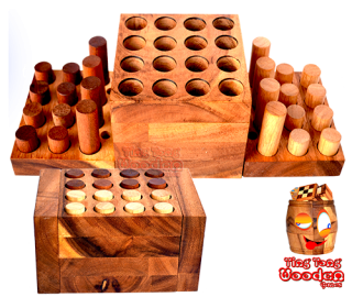 Mindful Strategie Spiel Step On Me aus Monkey Pod Holz wooden games Thailand