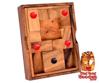 Khun Pan Center Holz Knobelspiel Schiebespiel aus Monkey Pod Holz wooden games and puzzle thailand