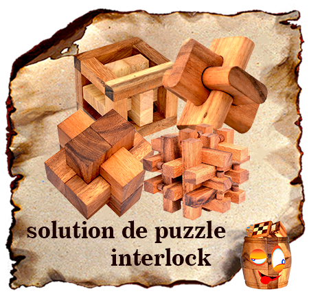 solution pour le puzzle d'interlock et les noeuds de bois