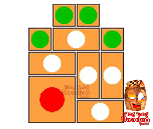 try to solve the khun pan wooden game with the template for 35 steps to solve the wooden puzzle