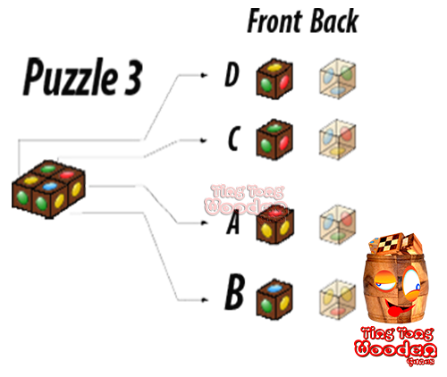 crazy four Ampelspiel Holzpuzzle Lösung von Puzzle Version 3