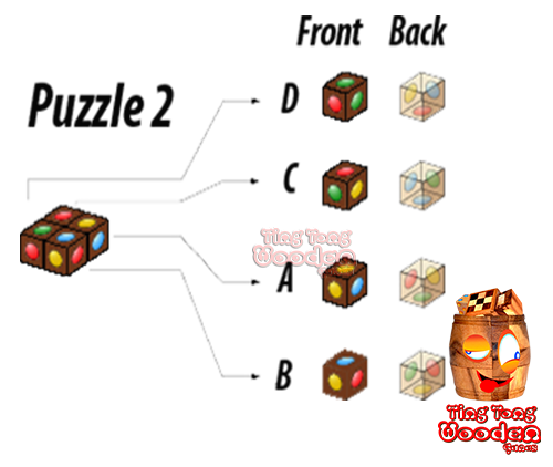 crazy four Holzpuzzle Lösung von Puzzle Version 2