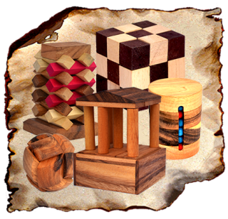 3D Holzpuzzle , Knobelspiele, Denkaufgaben mit 3 dimensionalen Puzzle und Holzteilen Akropolis Puzzle