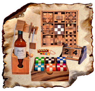 Drewniane pomysły na prezent, gry i puzzle Pudełka do zbierania puzzli z 9 drewnianymi puzzlami