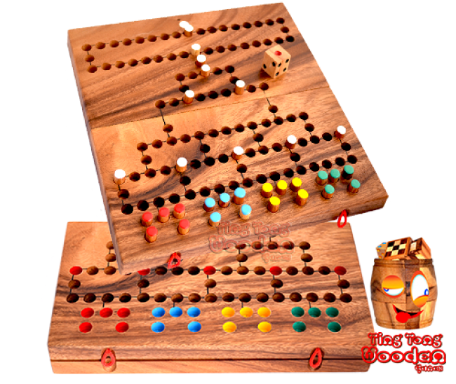 Barricade Malefiz Dice game for the whole family as wooden board to fold with figures and dice
