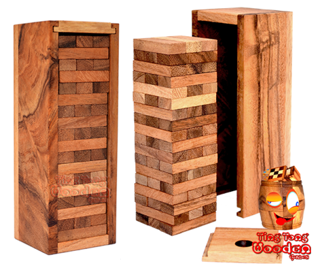 wieża wobbly tower wobble turm medium wariant jenga z gry małpki pod drzewem Tajlandii