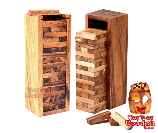 wackelturm mini the wobbly tower xs as the smallest jenga variant from monkey pod wood game Thailand