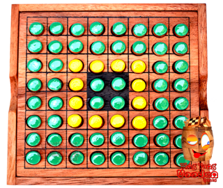 othello obversi strategy game in large wooden box monkey pod thailand