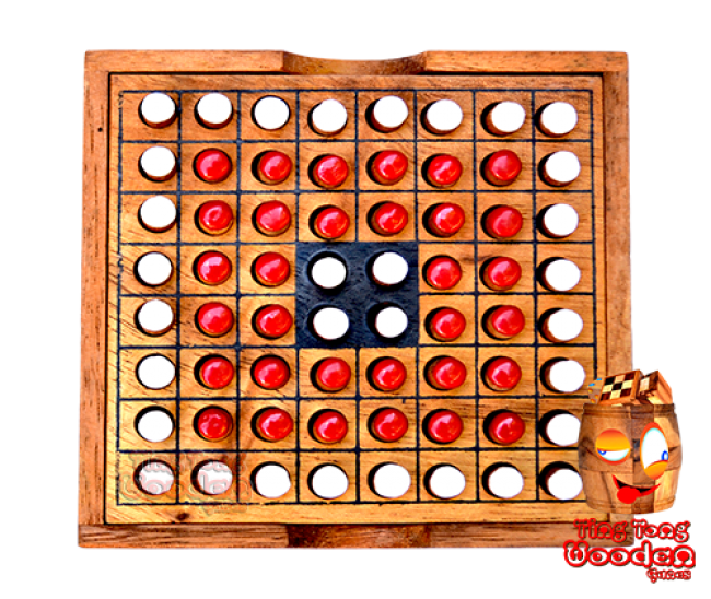 othello obversi strategy game in a small wooden box monkey pod thailand