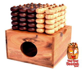 Puissance 5X5 stratégie en bois 3D Quatre d'affilée dans la variante 5x5 Bingo de Monkeypod Wood Strategy Game Thaïlande
