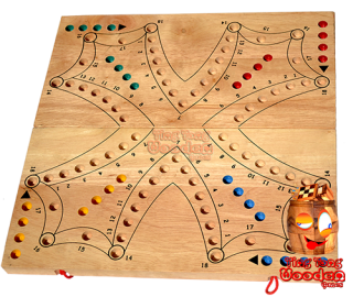 tock tock as a big game board from monkey pod wood for 4 players or 2 teams thai wooden games