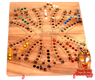 Tock Tock Game การแข่งขันสามารถเล่นเกมกระดานไม้ได้ในรูปแบบเครื่องเล่น 6 แบบสำหรับเกมไม้ไทย 3 ทีม