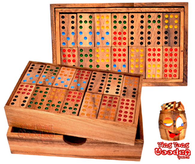 domino box 9 point samanea wooden domino game with 56 domino wooden stones wooden games Thailand