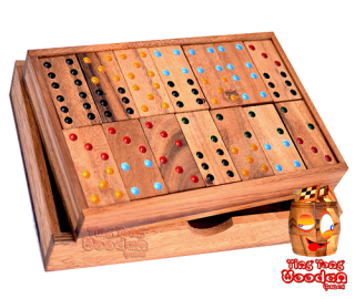 domino box 6 drewniane pudełko z 28 domino monkey pod gry planszowej drewniane gry Tajlandia