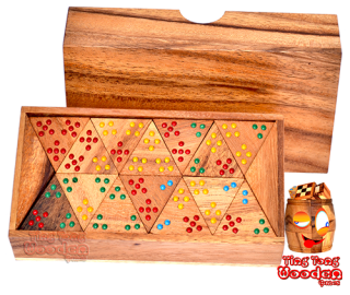 Triomino Jumbo Tri Domino xl Holzspiel mit extra großen Dominosteinen wooden games Thailand