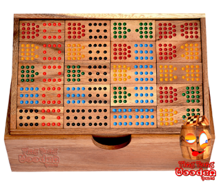 jeu de placement de boîte en bois domino 15 avec 136 pièces de jeux en bois de singe pod thaï