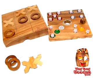 Le trou du cochon collection de jeu de grand trou avec tic tac toe stratégie singe pod jeux en bois thaïlandais