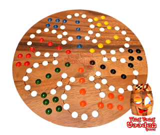 gra w kości ludjamgo jako okrągła plansza z kulkami dla 6 graczy Drewniana Podkowa Drewniana gra Tajlandii