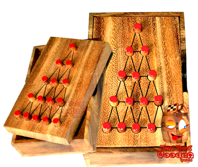 Last fighter solitaire large strategy game wooden box from monkey pod wooden games thailand