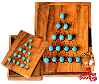 Last fighter solitaire small strategy game wooden box from monkey pod wooden games thailand