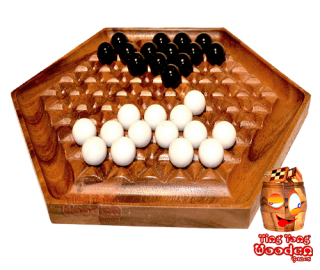Abalone Strategie Spiel für 2 Spieler als Holzspiel Monkey Pod wooden games Thailand