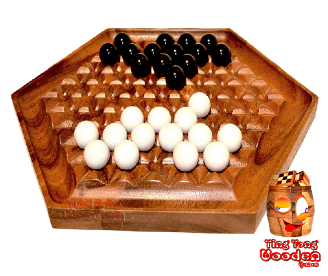 Abalone Strategie Spiel für 2 Spieler als Holzspiel Monkey Pod wooden games Thailand