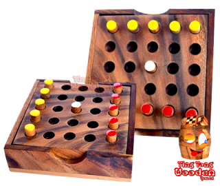 Bobail strategy game wooden game from monkey pod wooden games thailand