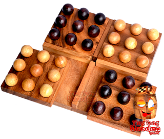 Gra strategiczna z drewna Pentagonu marmurowa deska z drewna Monkey pod drewnianymi grami Tajlandii
