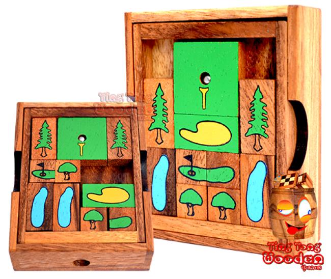 Khun Pan golf the khun phaen sliding game as a golf game version wooden games and puzzle Thailand