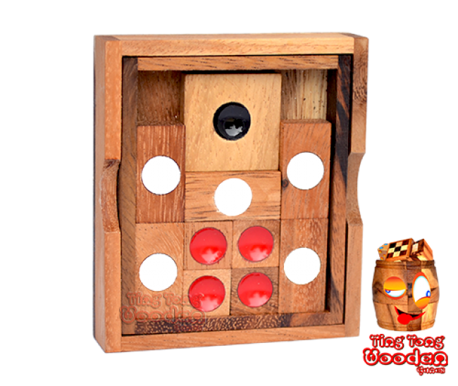 Khun Pan oder der Khun Phaen Schiebespiel aus Holz monkey pod wooden games Thailand