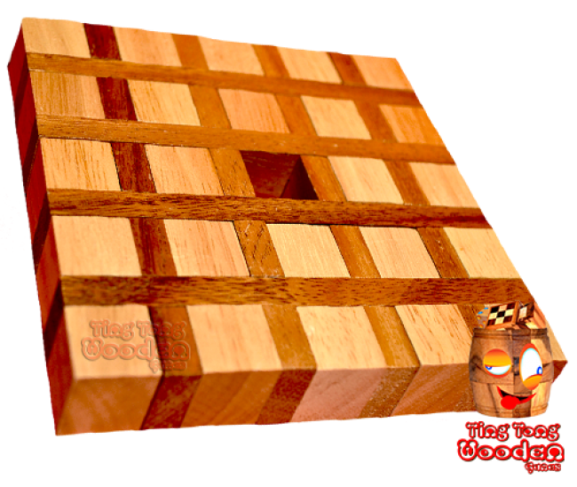 Coffee coaster puzzle from wooden, brain teaser with only 8 pieces wooden games chiang mai