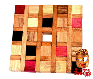 Parquet wooden puzzle nice medium difficult wooden game brain teaser with only 8 pieces from Chiang Mai Thailand 