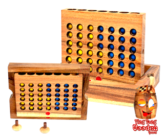 Connect Fourt als Holzversion für die Reise Bingo zum mitnehmen uns spielen aus Holz in Samanea Wooden