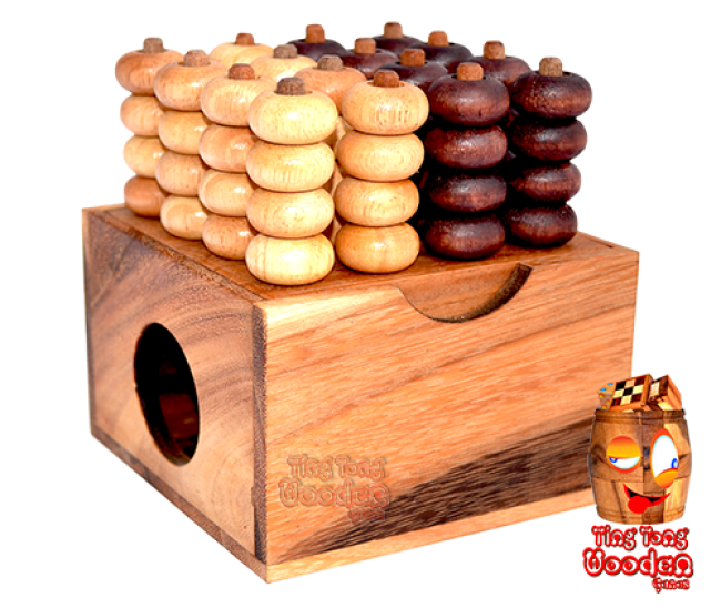 Four Win the 3D room mill here in the 4x4 variant Bingo from Monkeypod Wood Strategy game for 2 persons